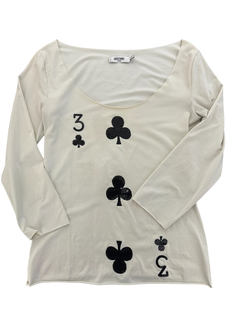 Woschino White Black Clover Long Sleeve