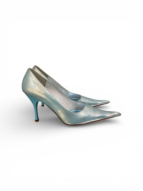 Blue Leather Heels T.38