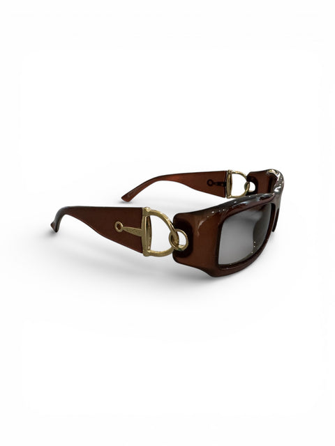 Gucci Brown Gold Sunglasses