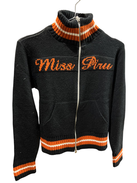 Vintage Orange Black "Miss Piru" Zip Pull Over