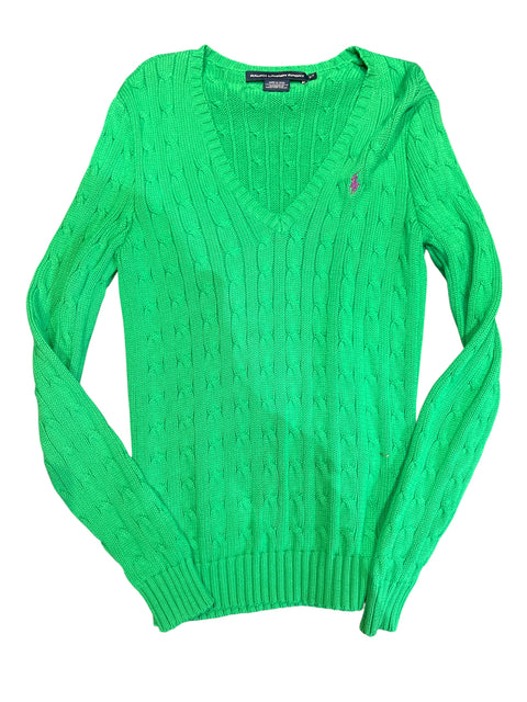Ralph Lauren Neon Green V Collar Pull Over