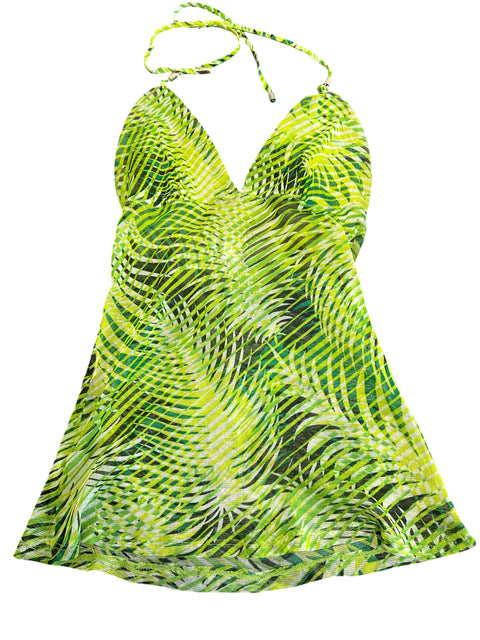 Motivi Green Mesh Backless Top