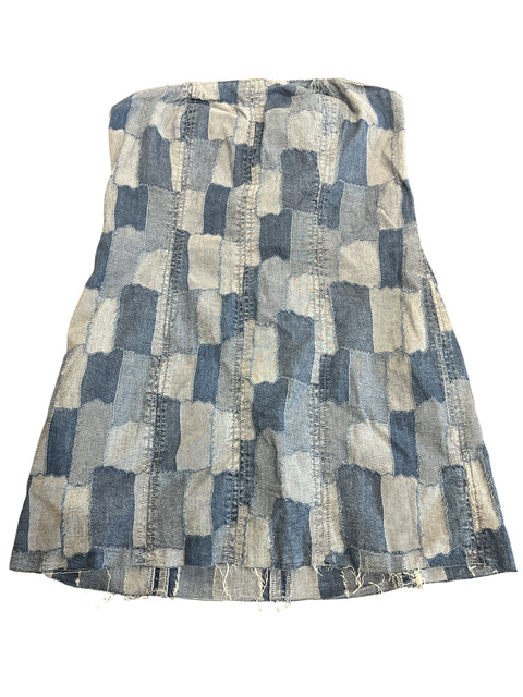 Wild Fiable Blue Denim Patch Mini Dress