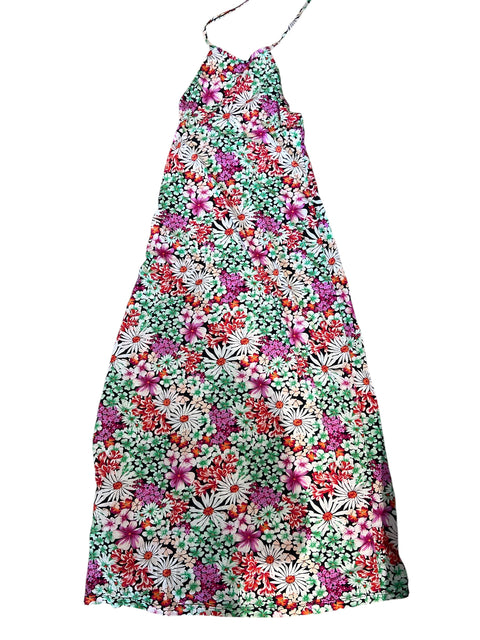 Vintage Floral Print Blackless Long Dress