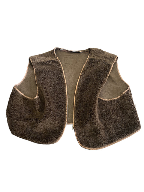 Schott Brown Fake Fur Cardigan