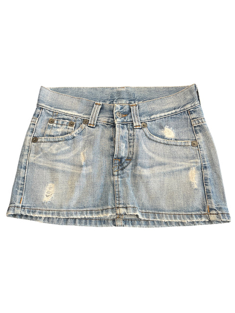 Vintage Light Blue Denim Mini Skirt