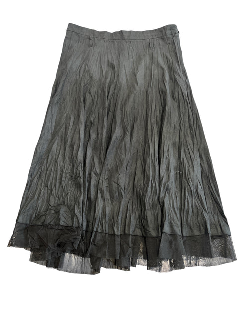 Jennifer Black Daim Mesh Details Long Skirt