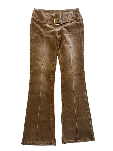 Water Drop Camal Velvet Flare Pants