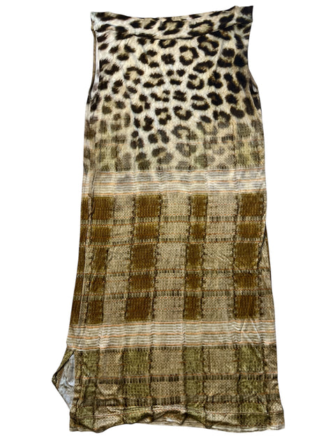 Vintage Leopard Mesh Long Dress