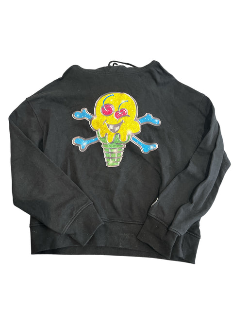 Icecream Black Yellow Print Hoodie