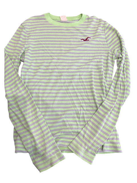 Hollister Green/Grey Stripes Long Sleeve