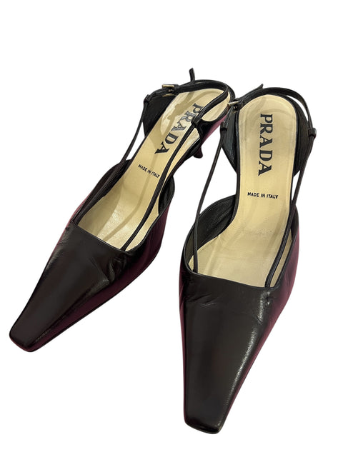 Prada Black Double Strap Kitten Heels