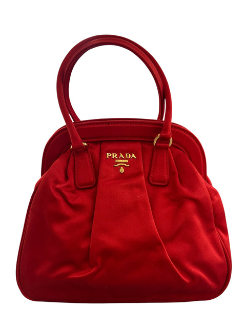 Prada Vermillon Satin Hand Bag