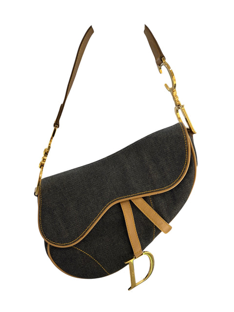 Dior Saddle Blue Denim Shoulder Bag