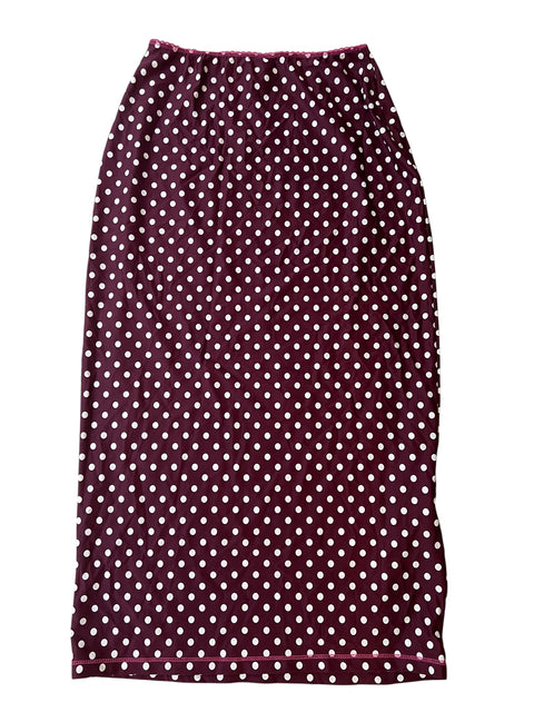 Rouje Burgundy Polka Dott Long Skirt