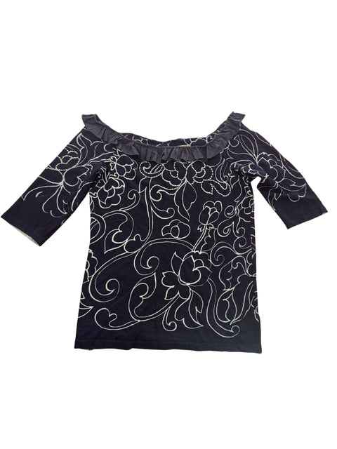 Blumarine Black&White Strass Top