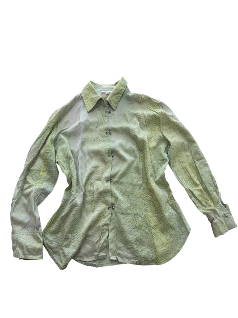 Roberto Cavalli Green Silk Shirt
