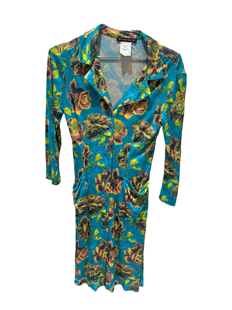 Plein Sud Blue Flowers Long Dress