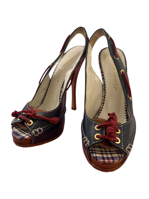 Dsquared Tartan Leather Laces Heels S37