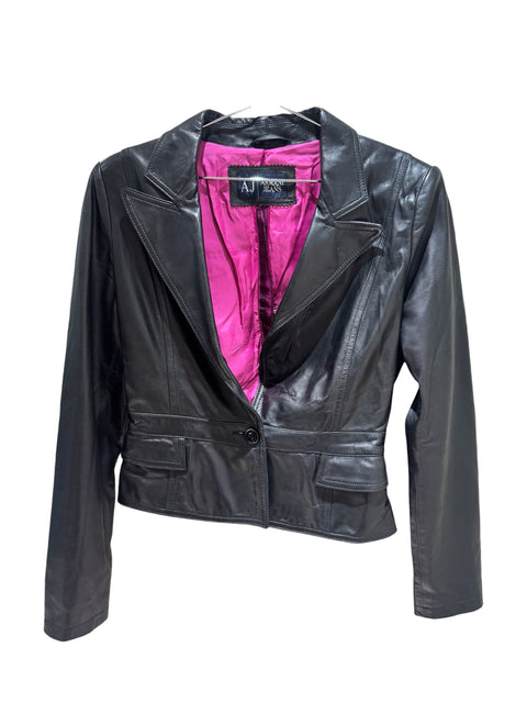 Armani Jeans Black Leather Blazer