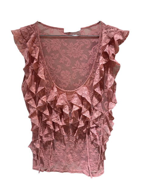 Moschino Pink Lace Ruflles Top