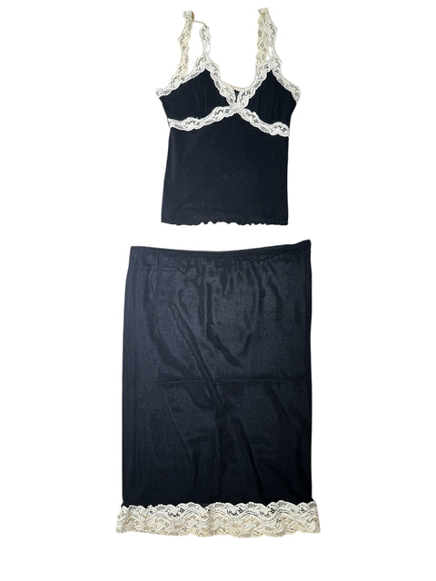 Simona Barbieri Black Mesh Lace Set