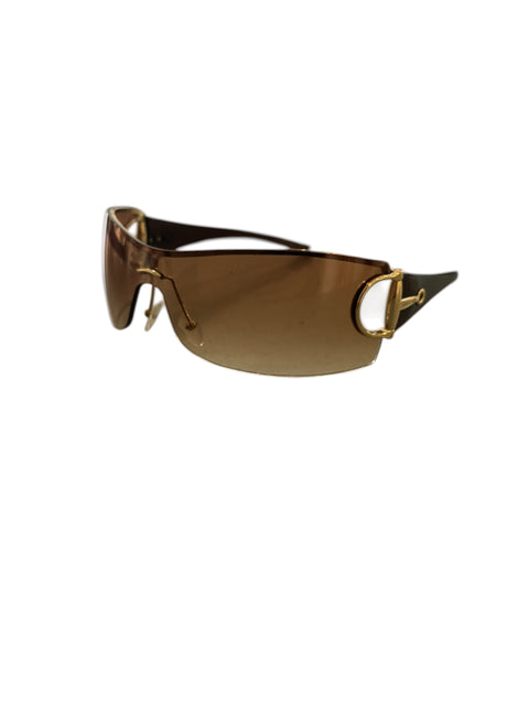 Gucci Horsebit Brown Gold Details Sunglasses