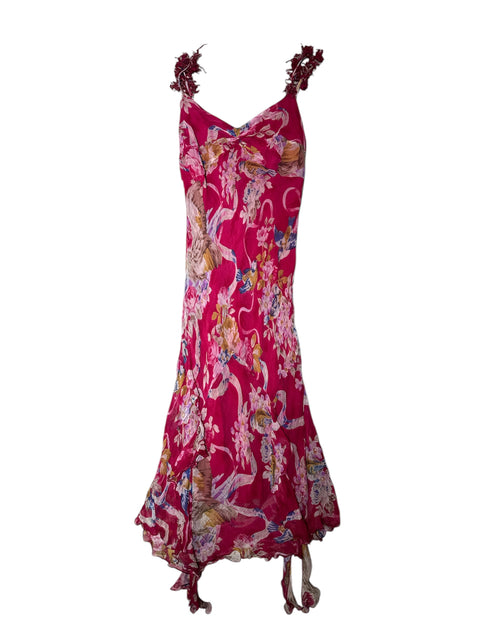 Derby Pink Flowers Long Dress