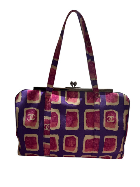 Chanel Shoulder Bag Satin Purple