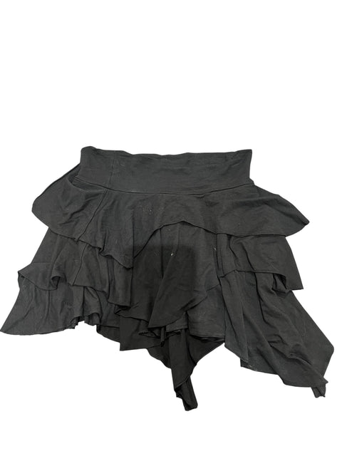 Vintage Black Ruffles Mini Skirt
