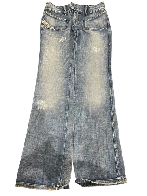 Diesel Light Blue Denim Rip Flare Jean