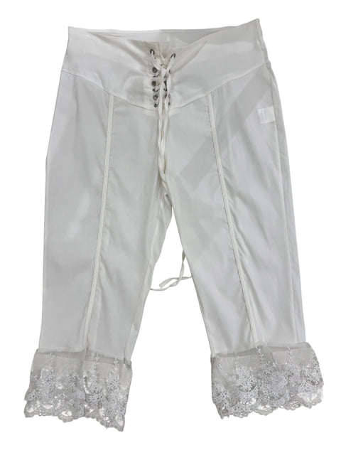 Vintage White Lace Detail Capri Pant
