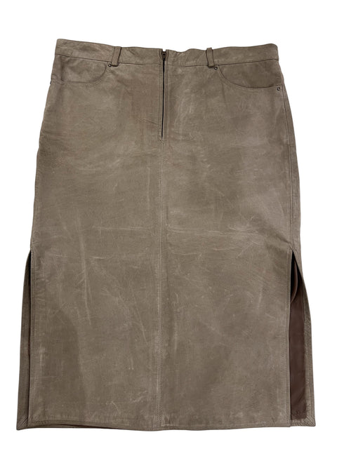Just Cavalli Beige Leather Skirt