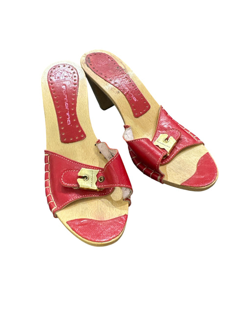 Fornarina Wooden Red Leather Heels