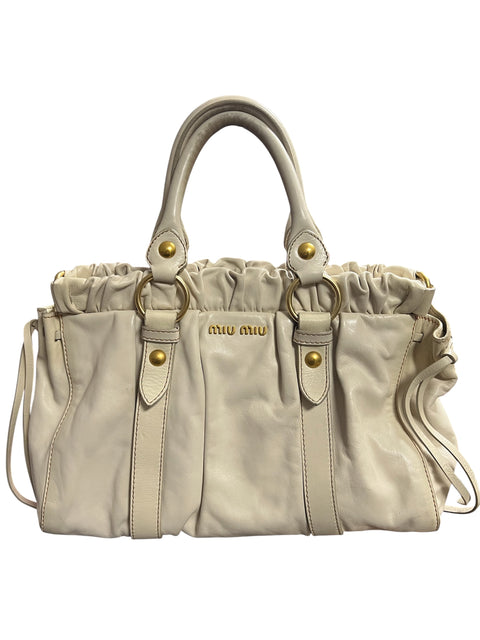 Miu Miu White Leather Vitello Bag