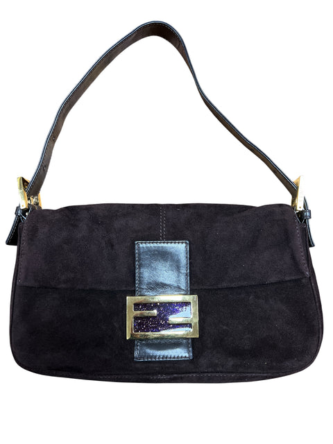 Fendi Baguette Brown Suede Bag
