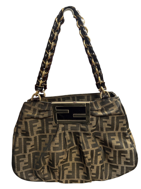 Fendi Mia Brown Zucca Canvas Shoulder Bag