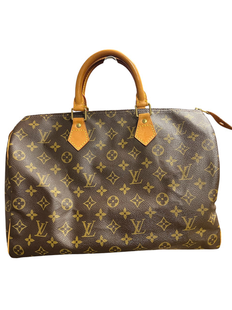 Louis Vuitton Brown Mono Speedy 35 Bag