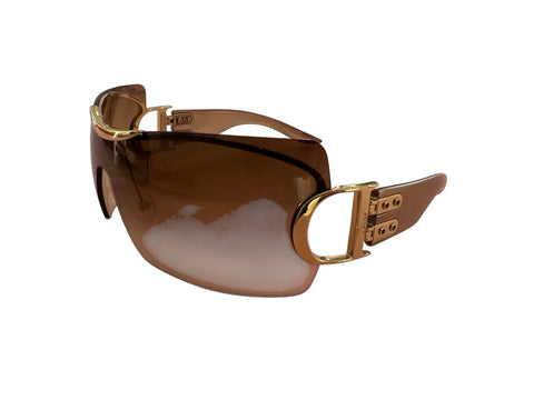 Dior Gold Big D Mask Sunglasses