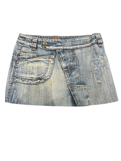 Almenegra Faded Blue Asymmetric Skirt
