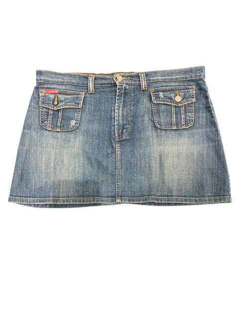 Dolce & Gabbana Denim Pink Button Mini Skirt