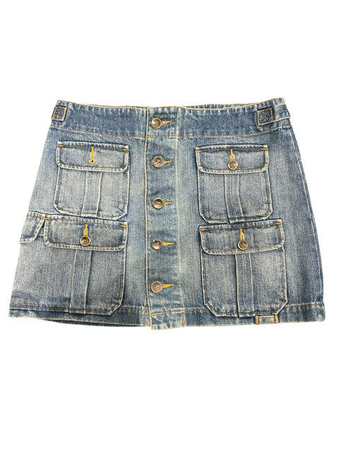 Ralph Lauren Blue Denim Multi Pocket Skirt