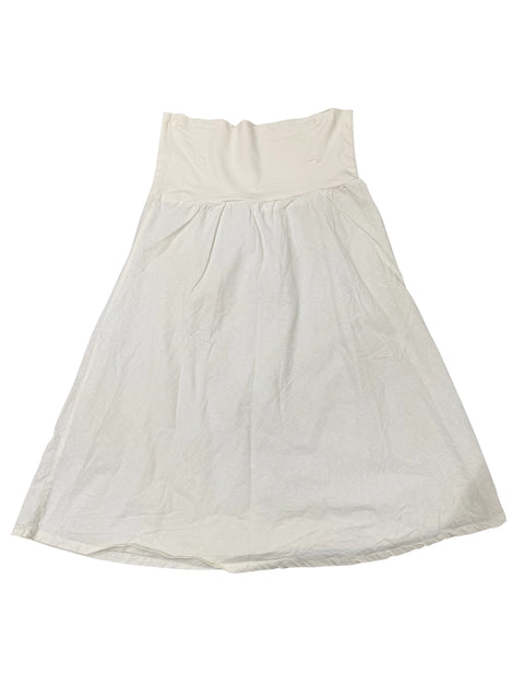 Vintage White Linen Mid Skirt