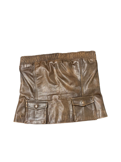 Icejeans Brown Leather Tube Top
