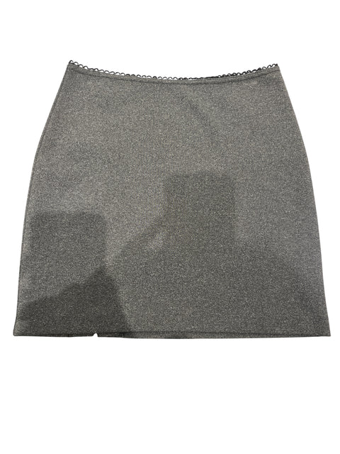 Vintage Grey Lace Detail Mini Skirt