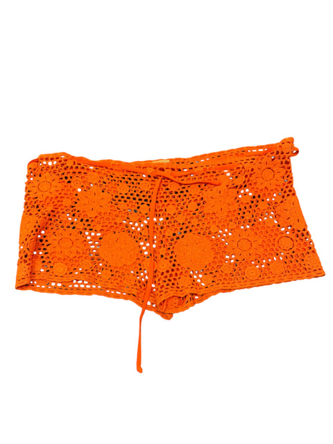 Vintage Orange Crochet Mini Short
