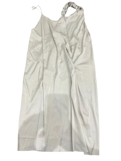 Acne Silver Satin Asymmetric Dress