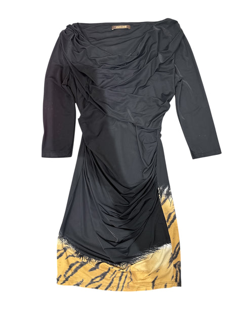Roberto Cavalli Black Animal Print Dress