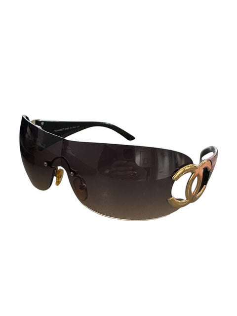 Chanel Black Gold CC Sunglasses