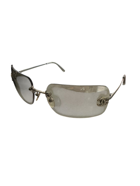 Chanel Pearl Strass Rectangular Sunglasses